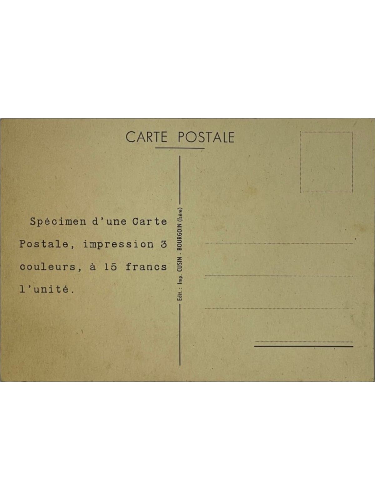Verso de la carte postale