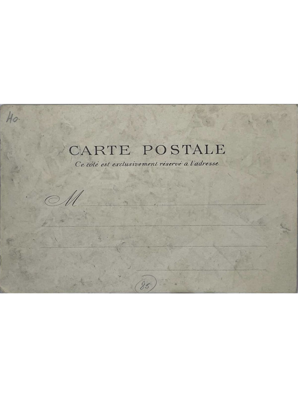 Verso de la carte postale