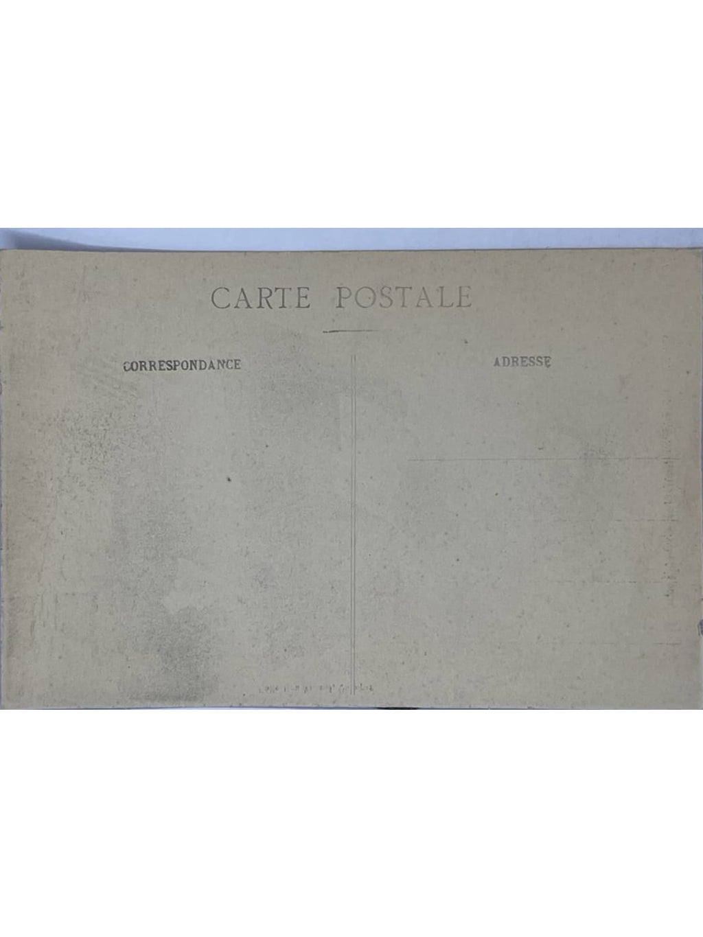 Verso de la carte postale