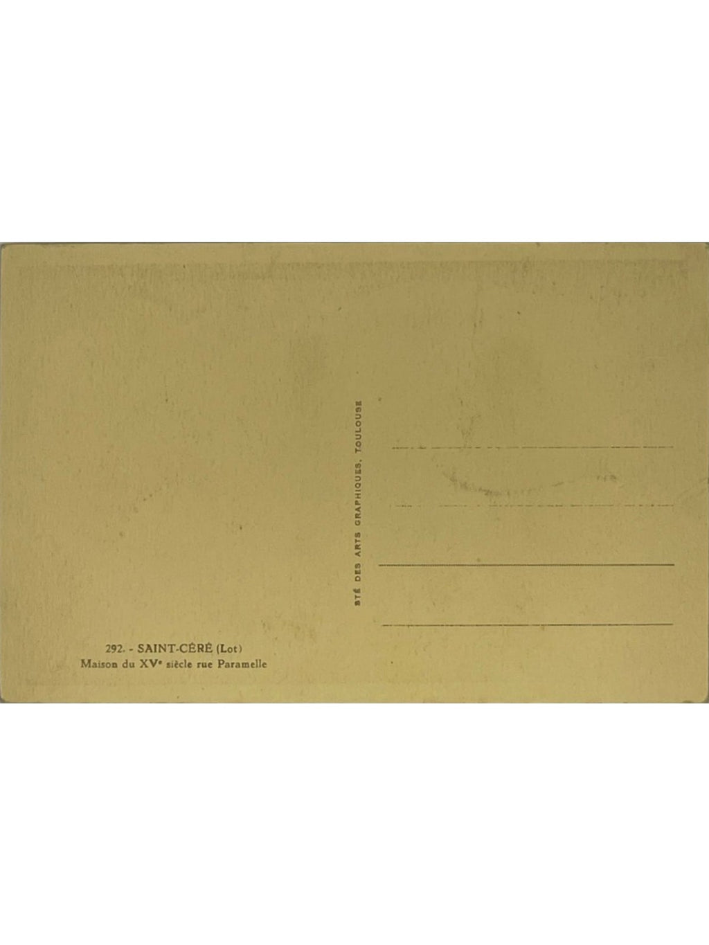 Verso de la carte postale