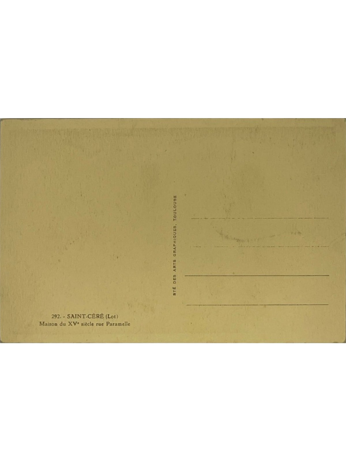 Verso de la carte postale