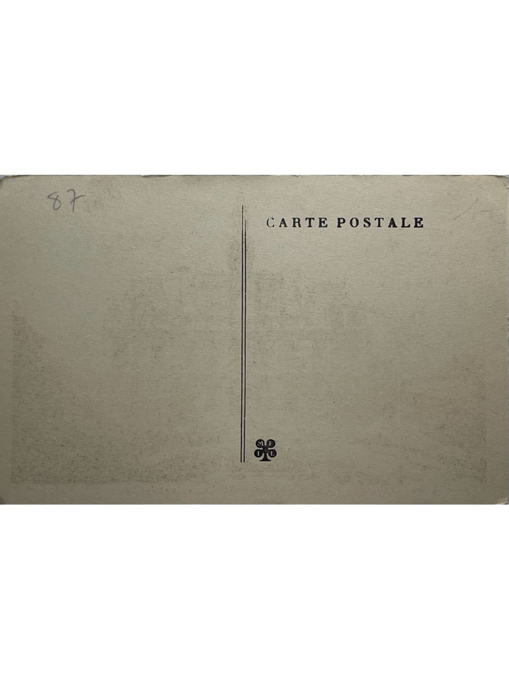 Verso de la carte postale