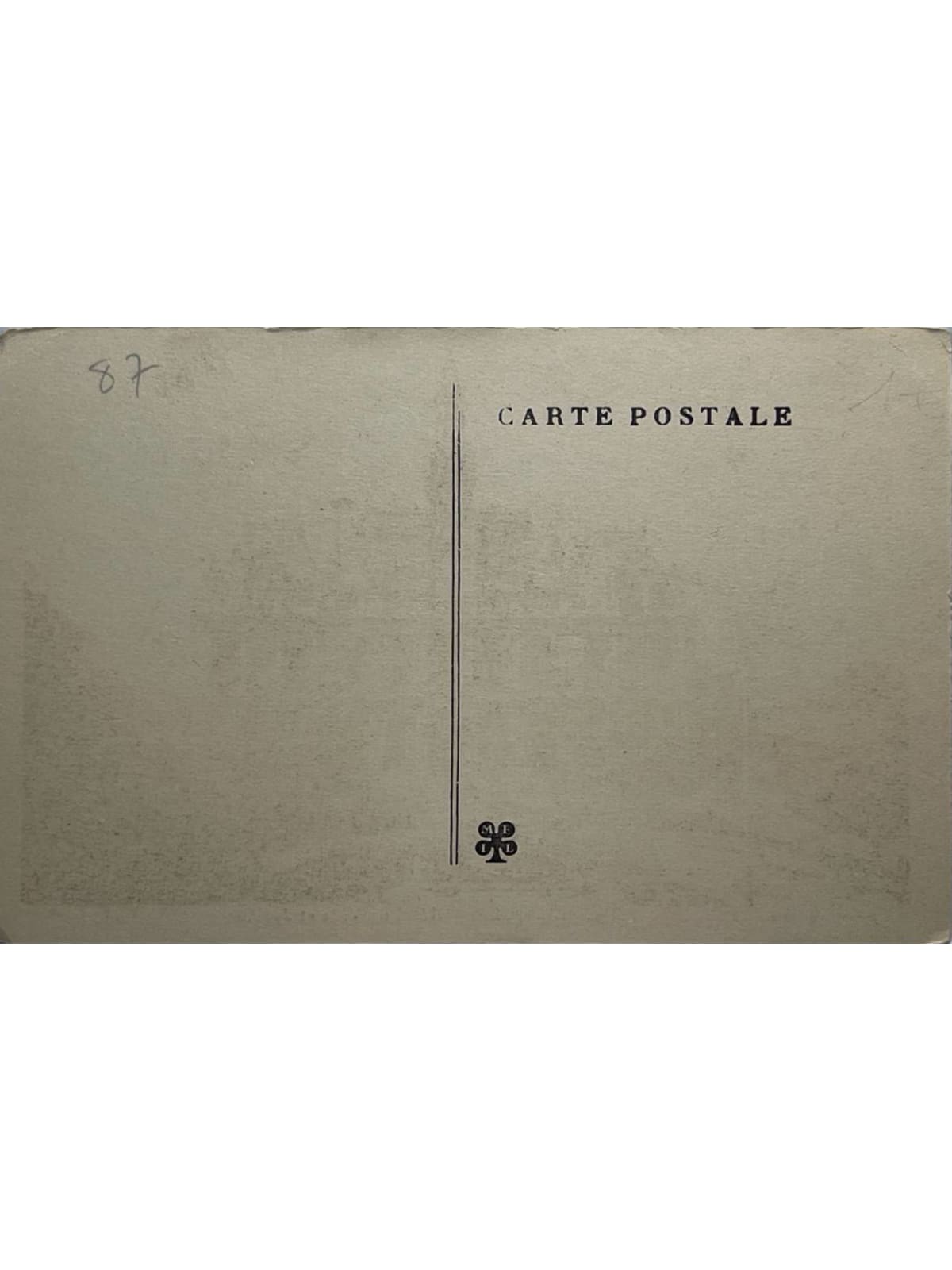 Verso de la carte postale