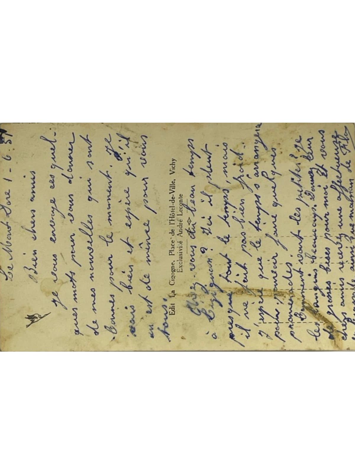 Verso de la carte postale