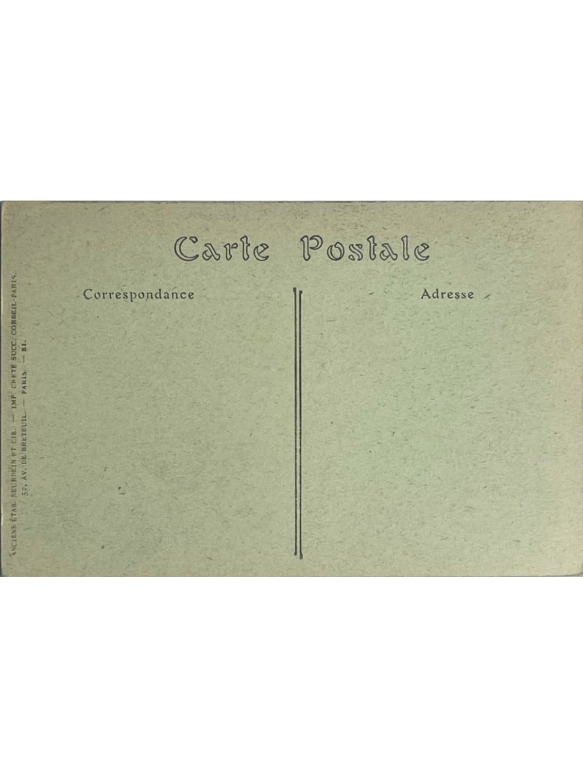 Verso de la carte postale