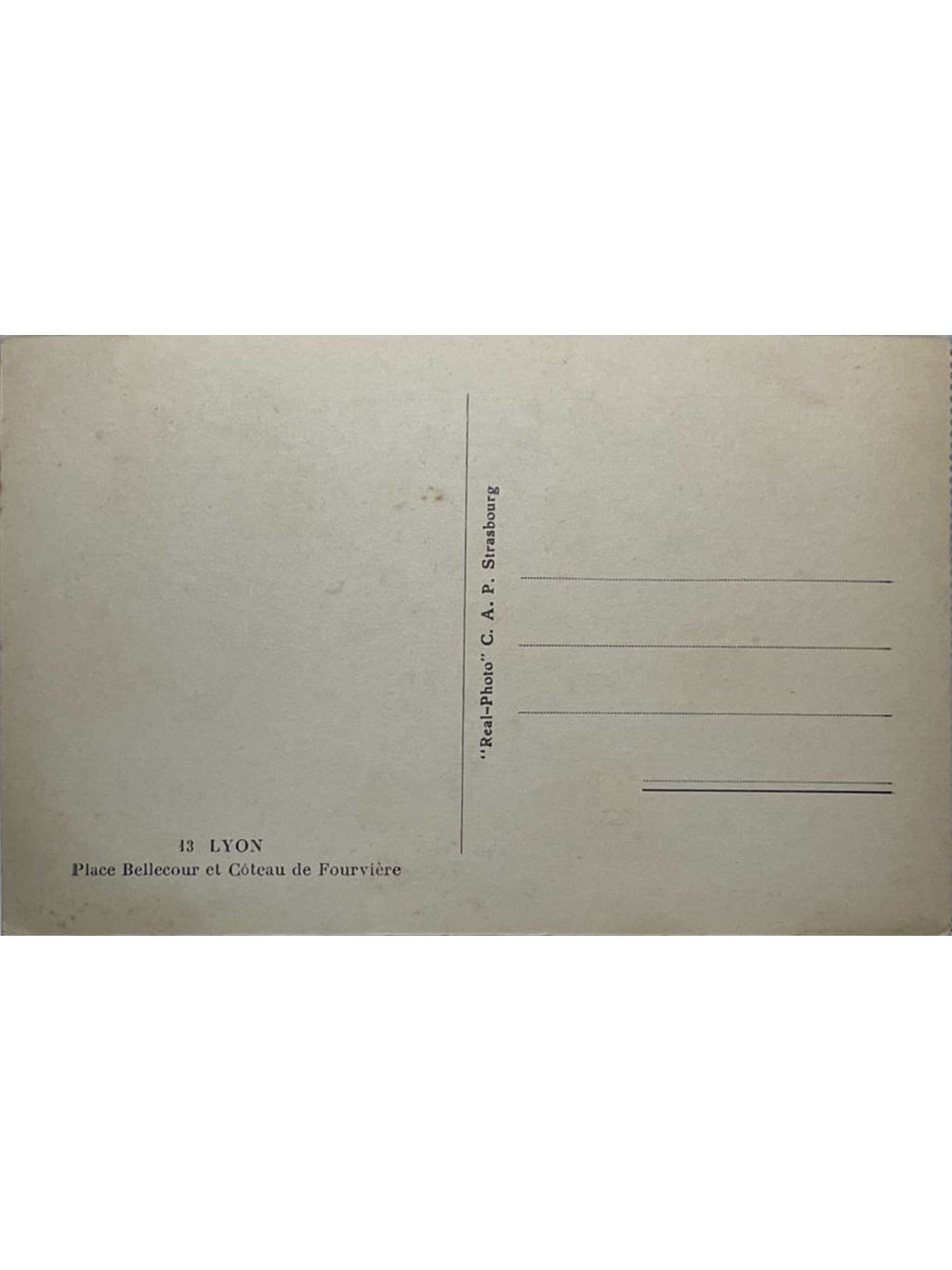 Verso de la carte postale