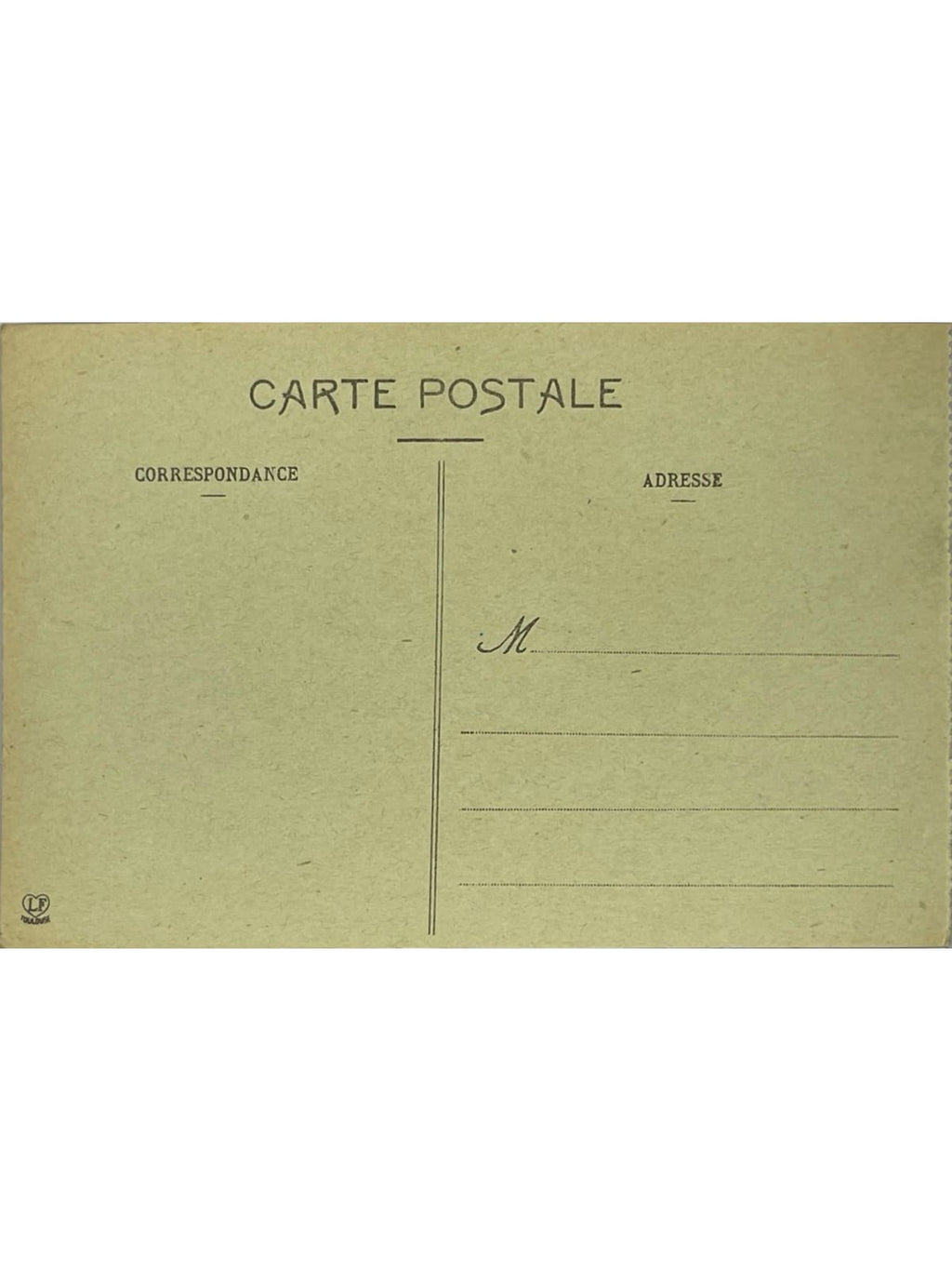 Verso de la carte postale
