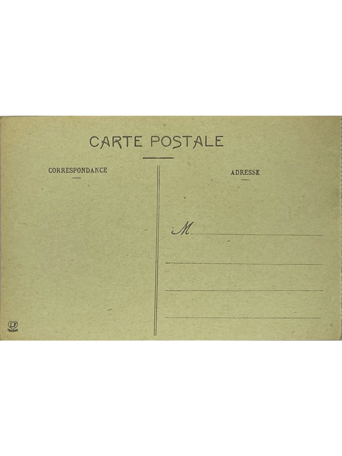 Verso de la carte postale