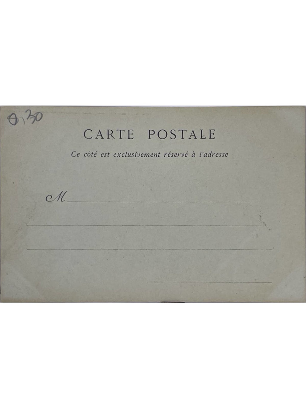 Verso de la carte postale