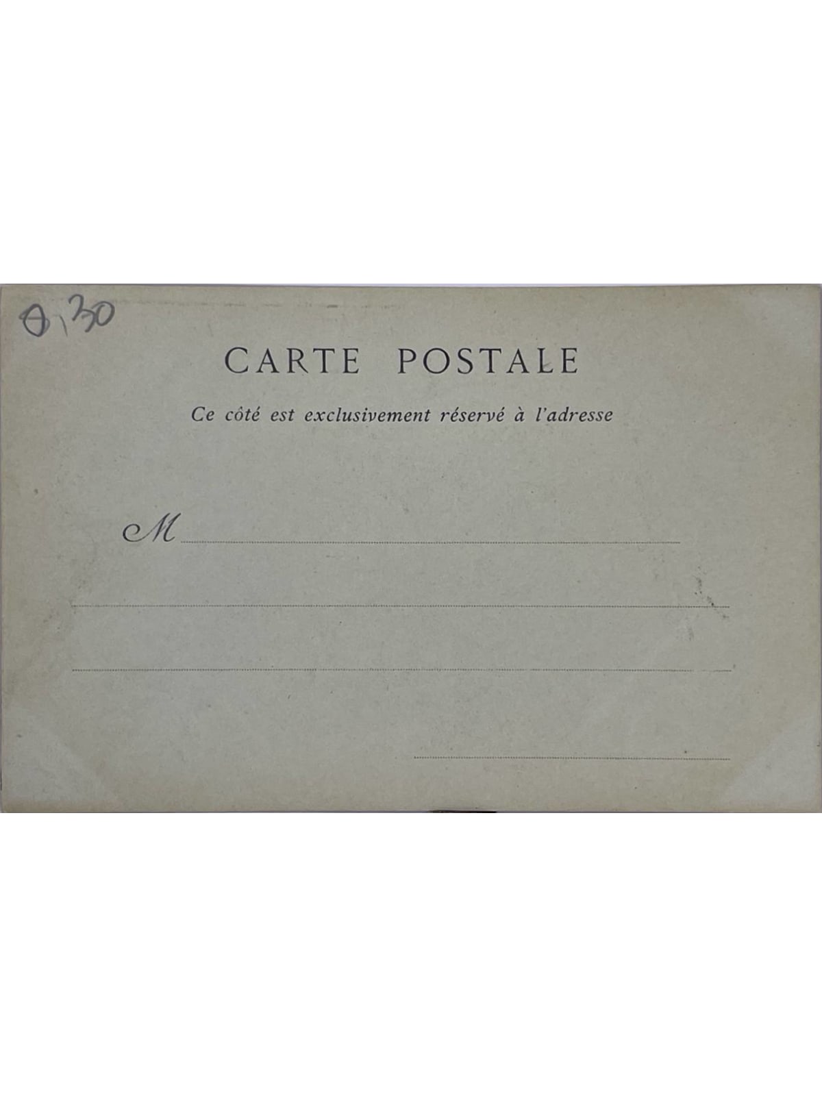 Verso de la carte postale