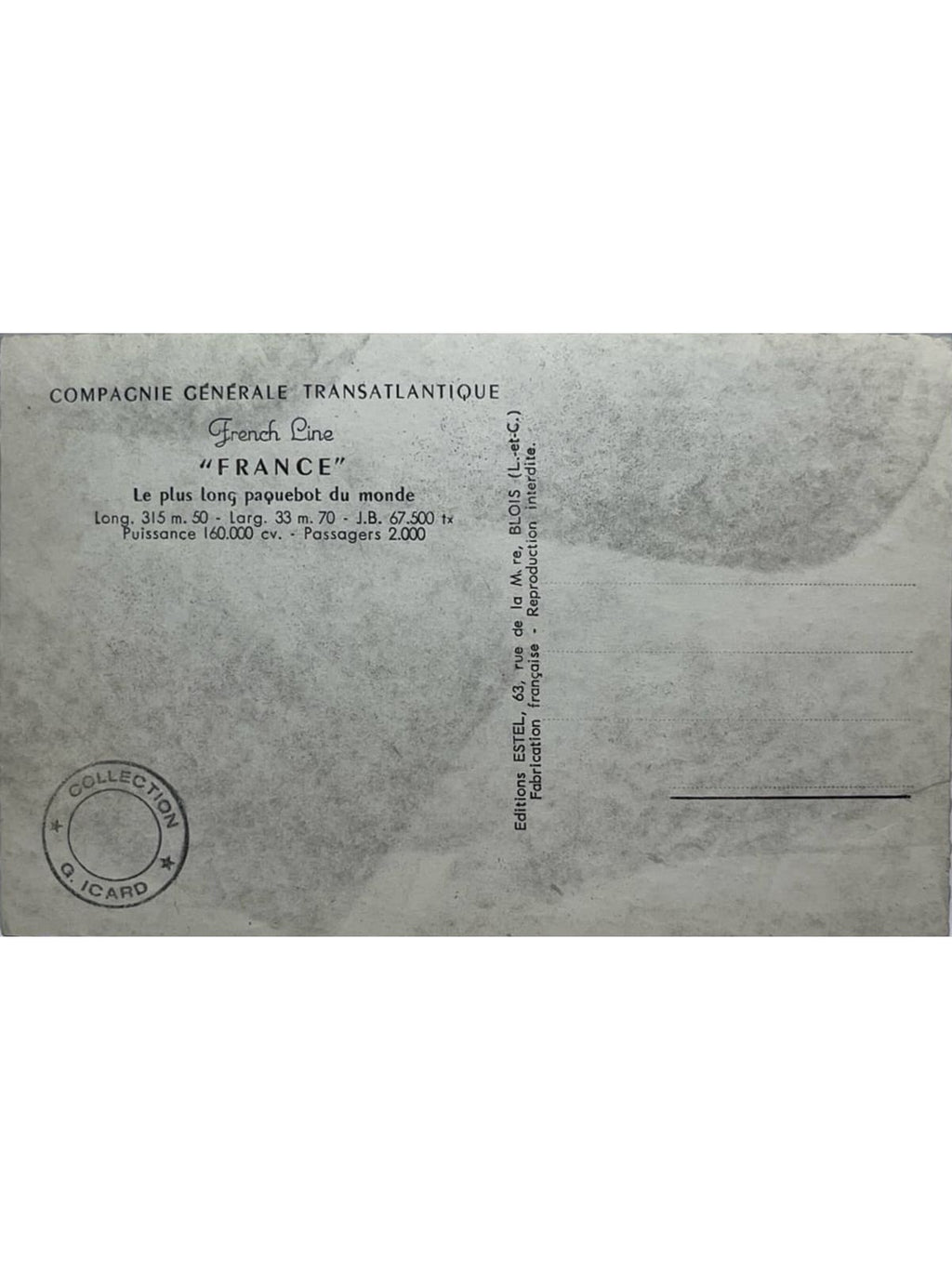 Verso de la carte postale