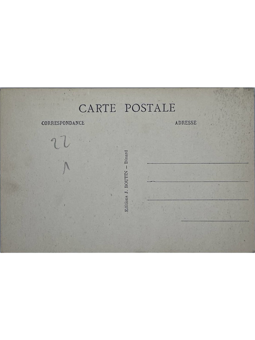 Verso de la carte postale