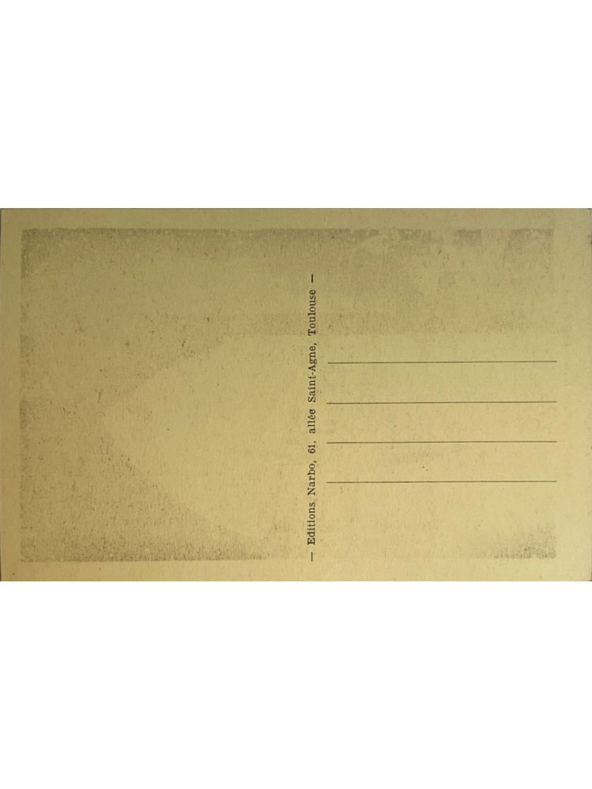 Verso de la carte postale