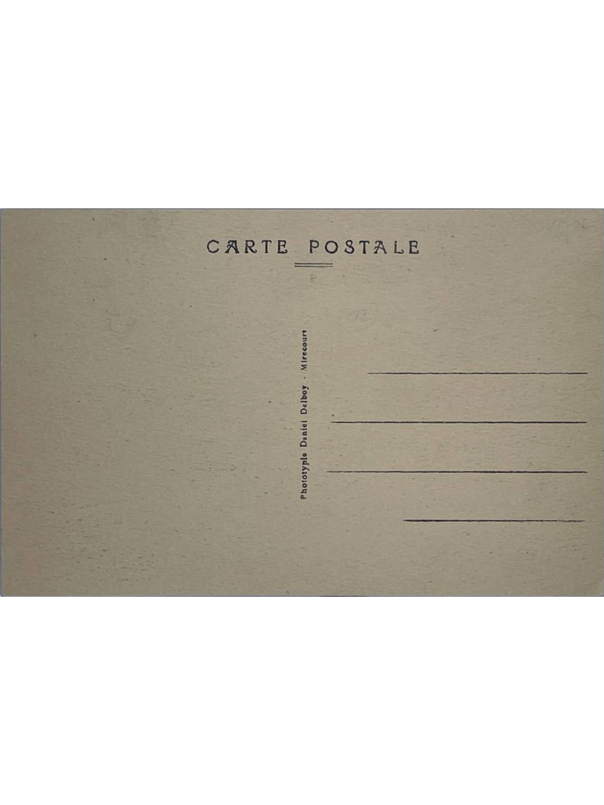 Verso de la carte postale