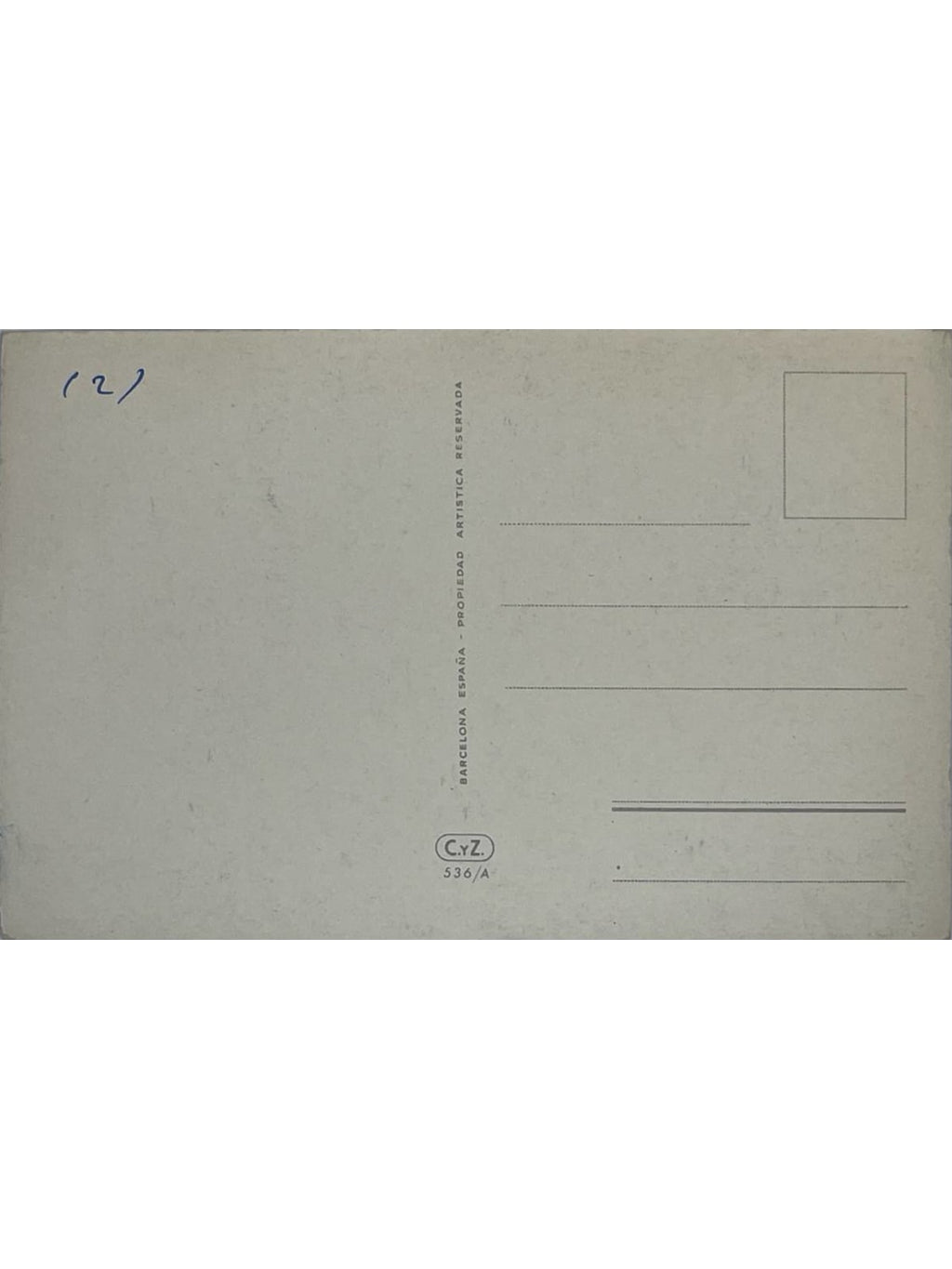 Verso de la carte postale