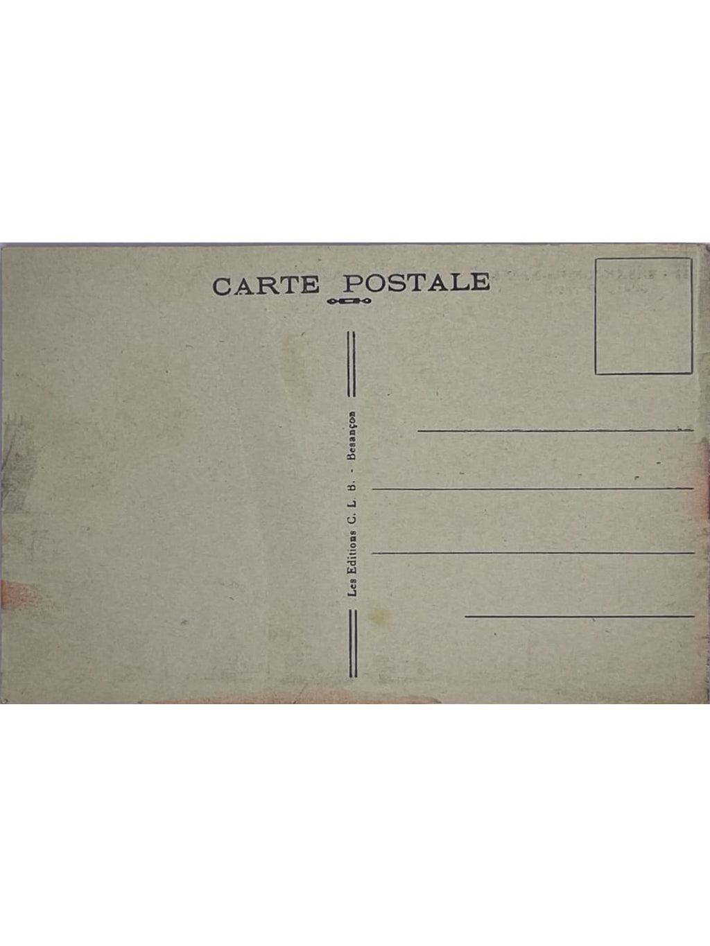 Verso de la carte postale