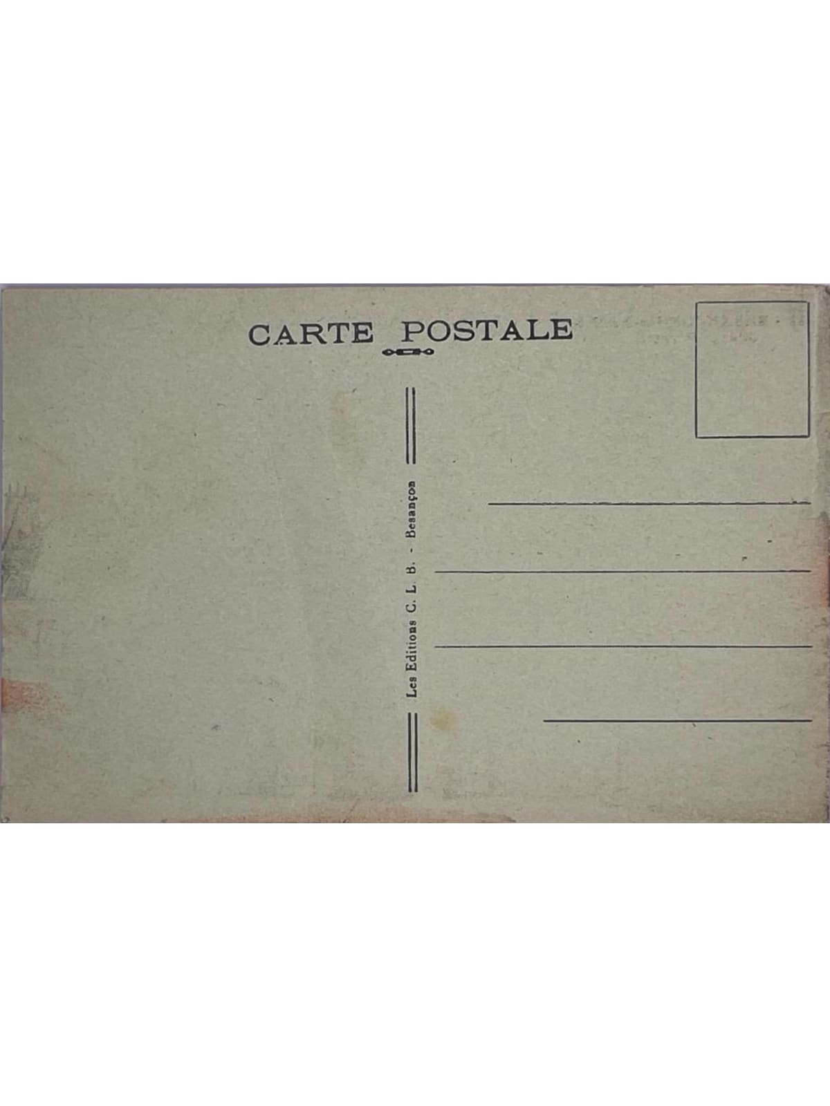 Verso de la carte postale