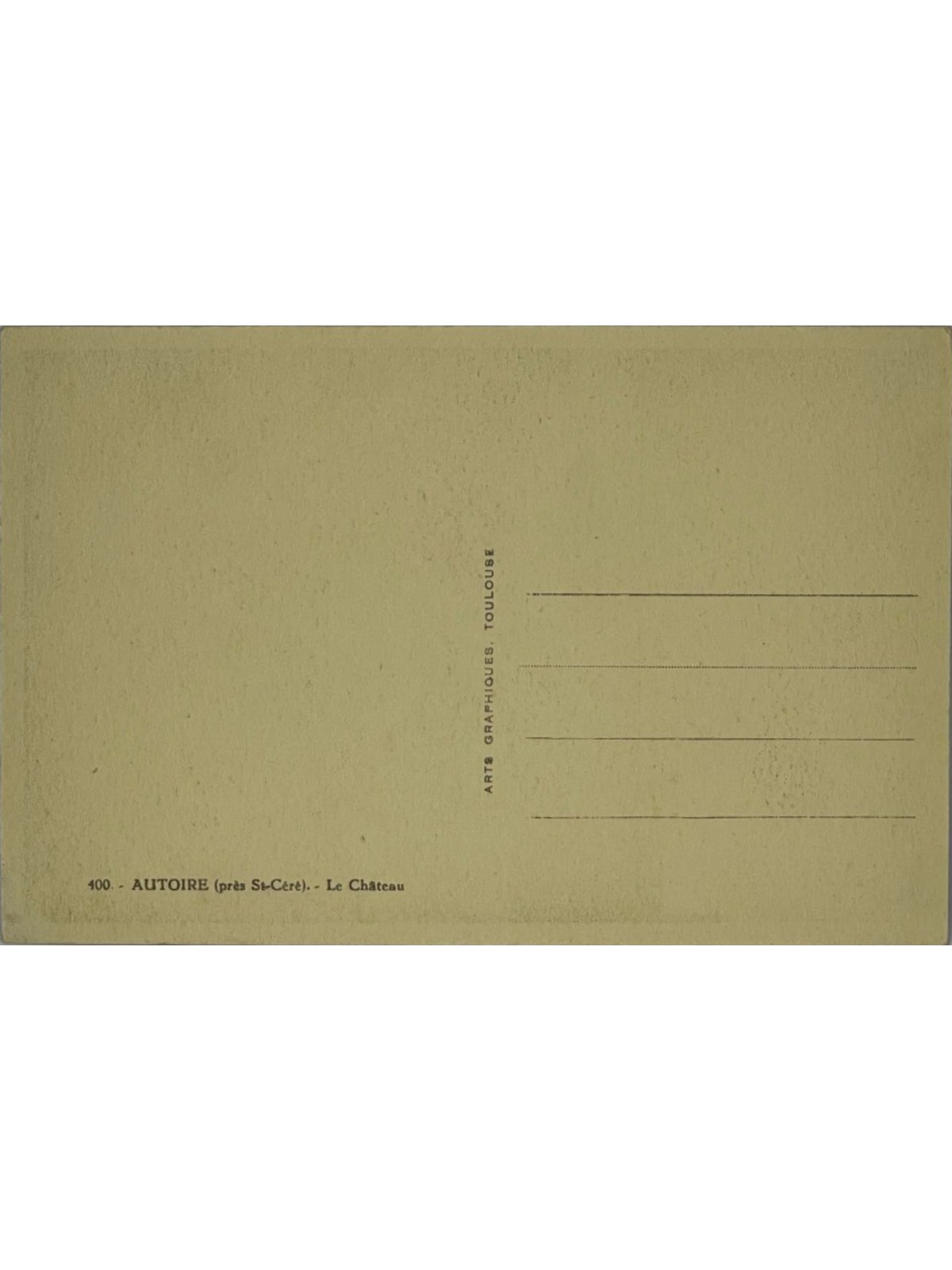 Verso de la carte postale