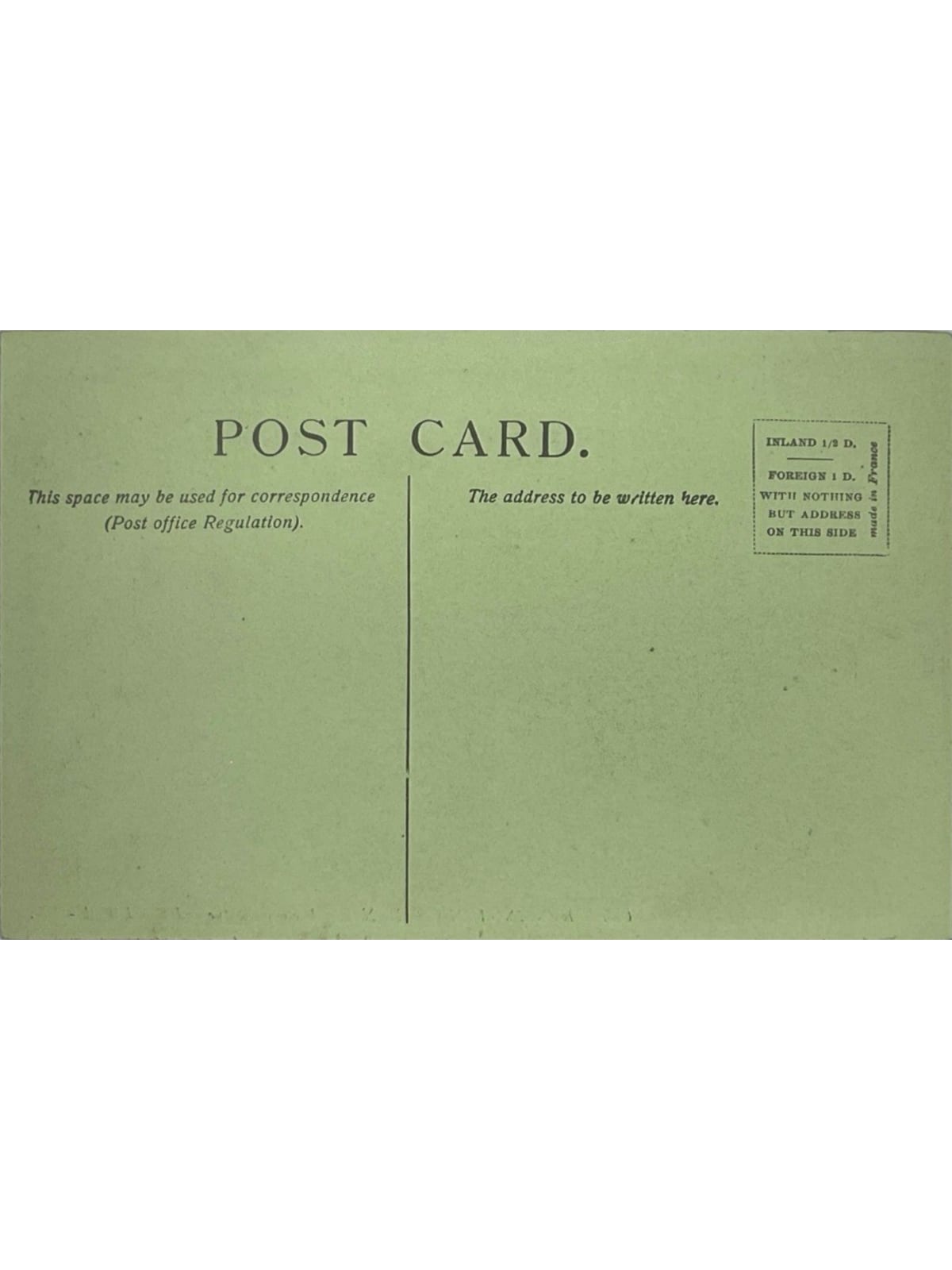 Verso de la carte postale