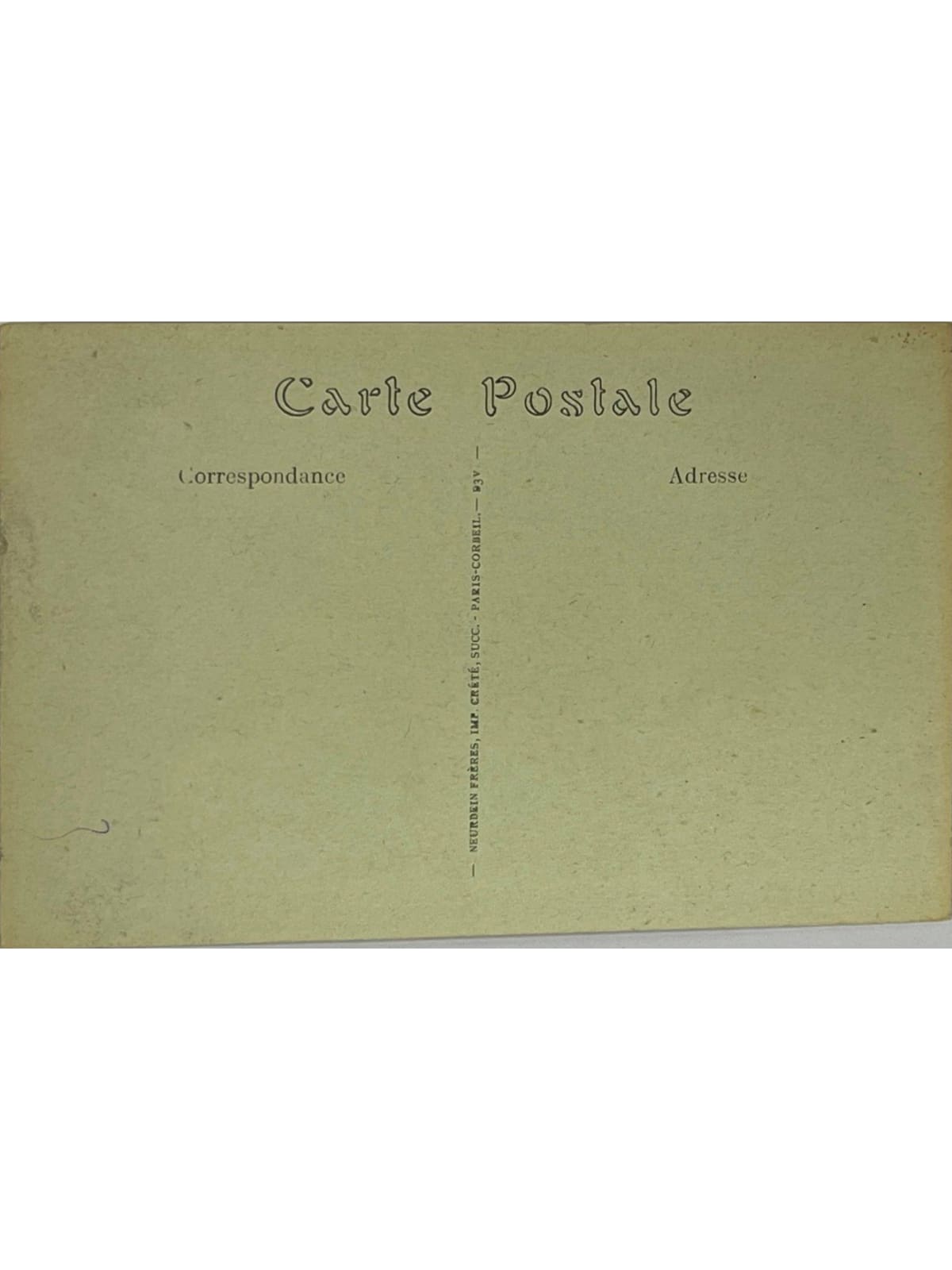 Verso de la carte postale