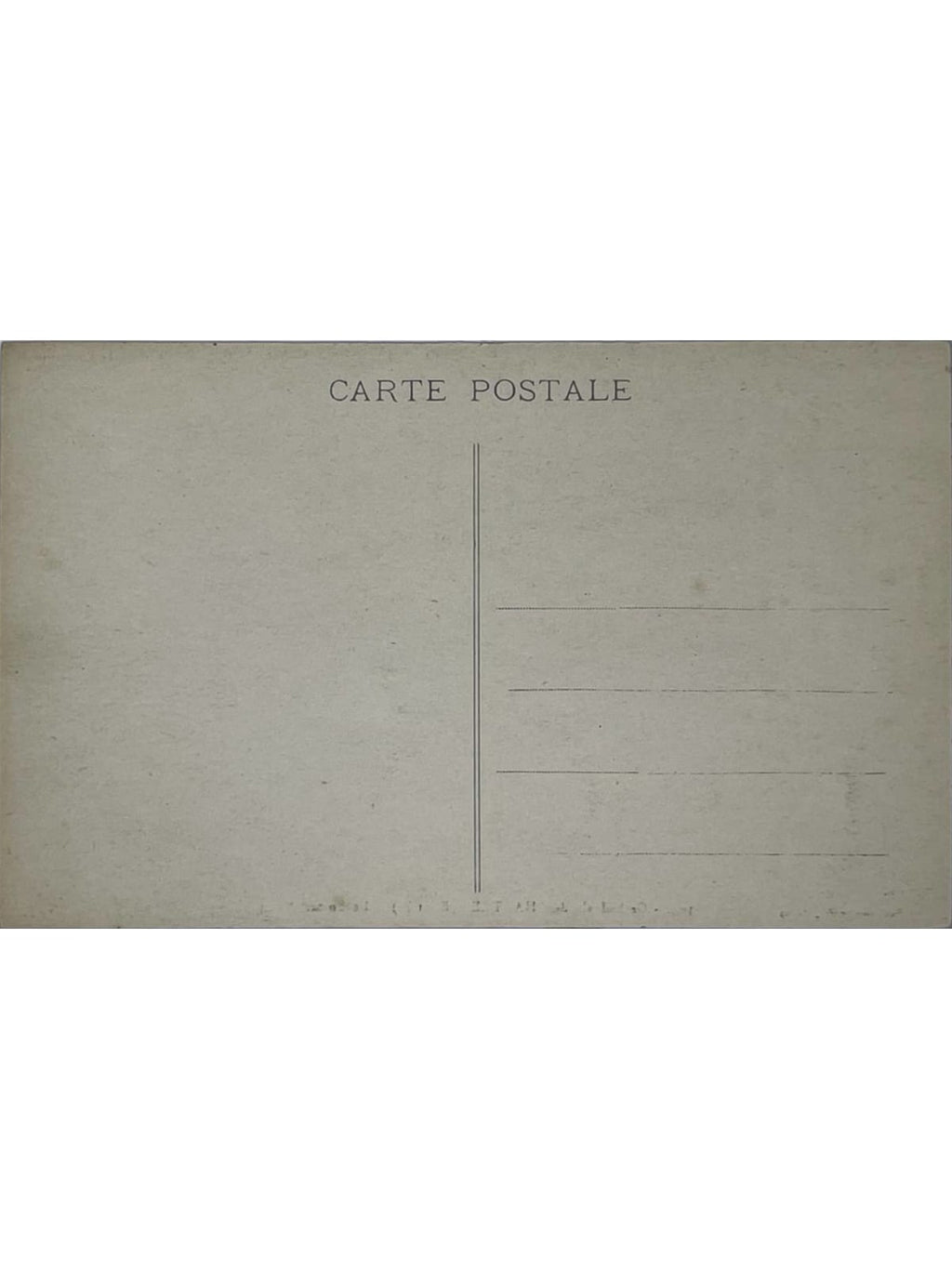 Verso de la carte postale