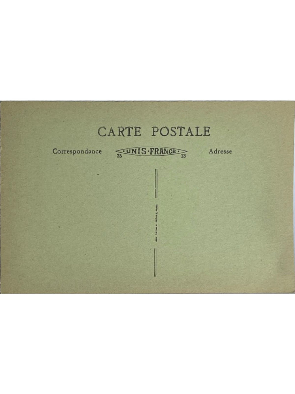 Verso de la carte postale