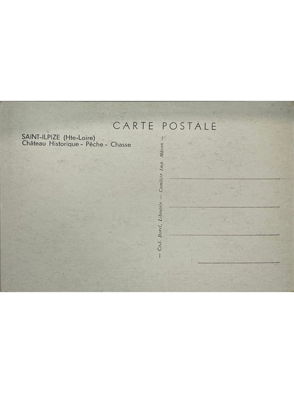 Verso de la carte postale