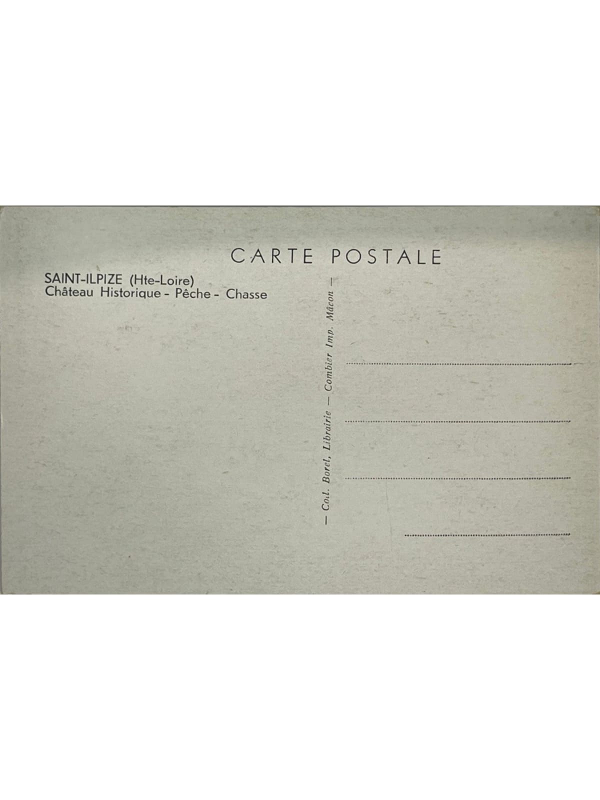 Verso de la carte postale