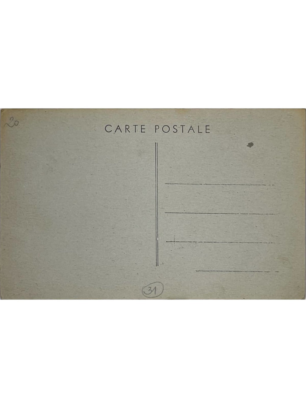 Verso de la carte postale