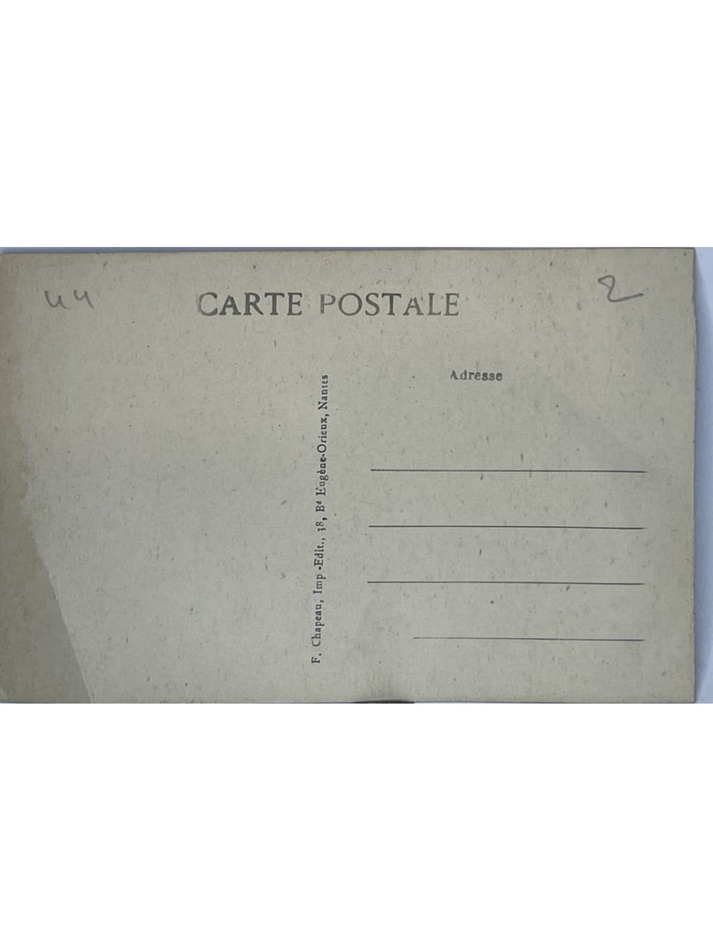 Verso de la carte postale