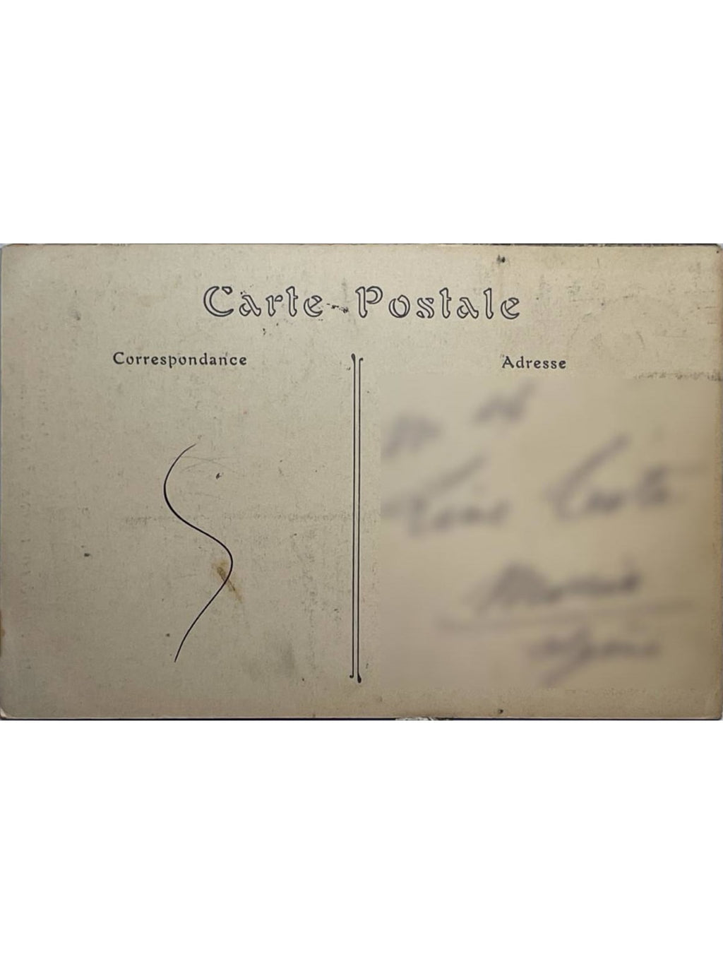 Verso de la carte postale