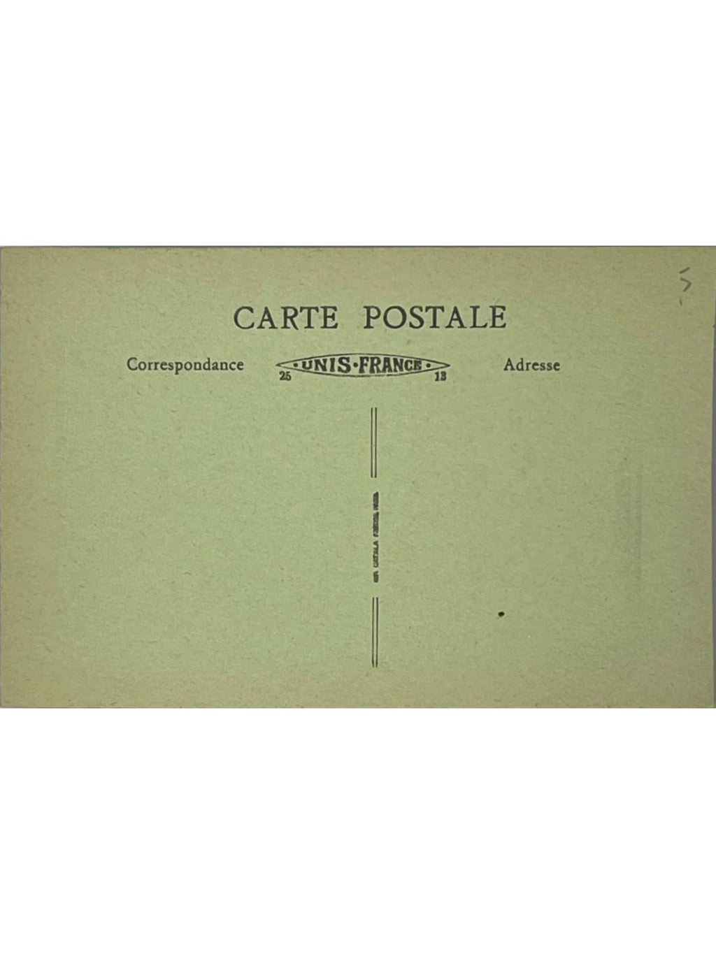 Verso de la carte postale
