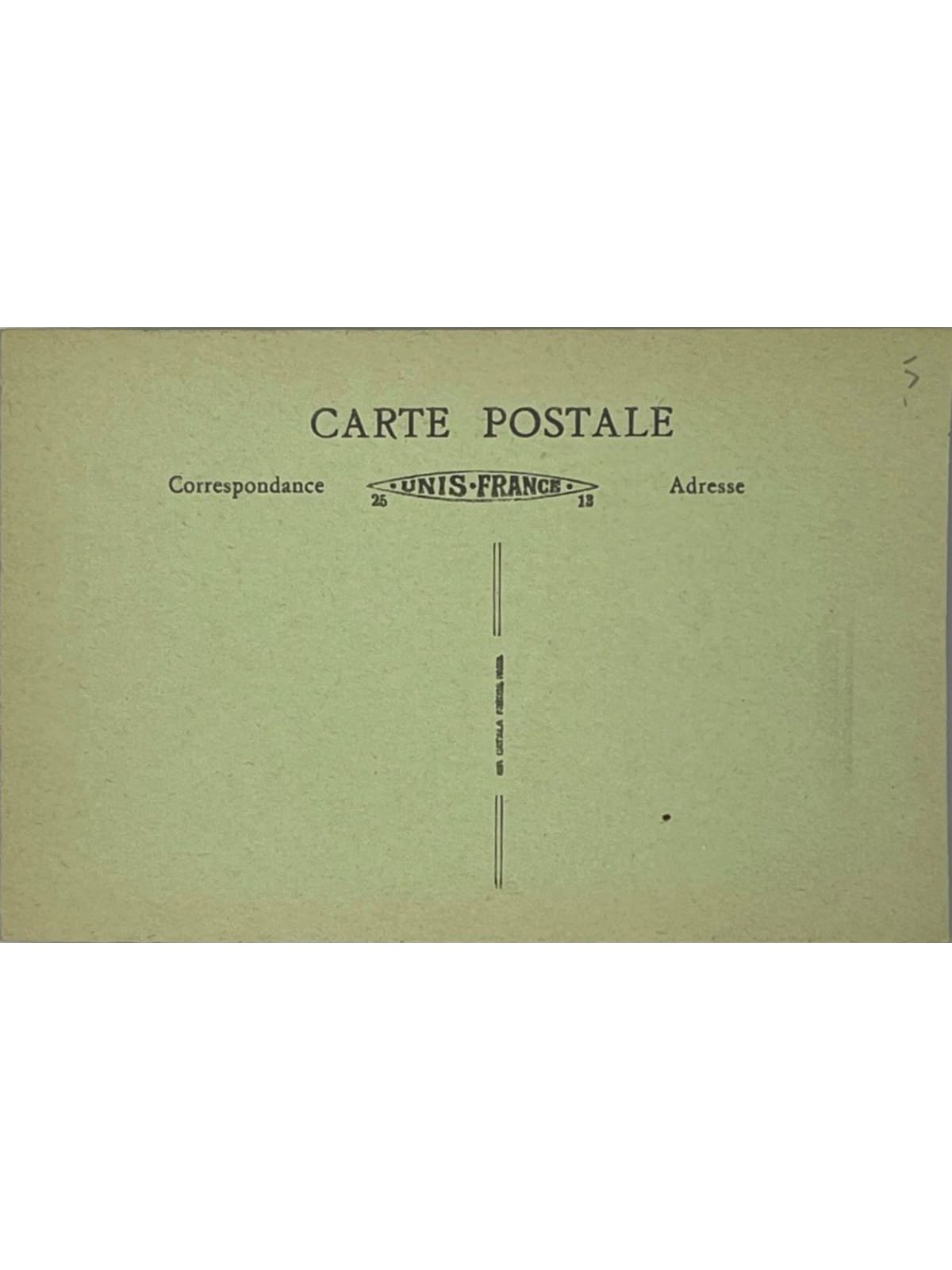 Verso de la carte postale