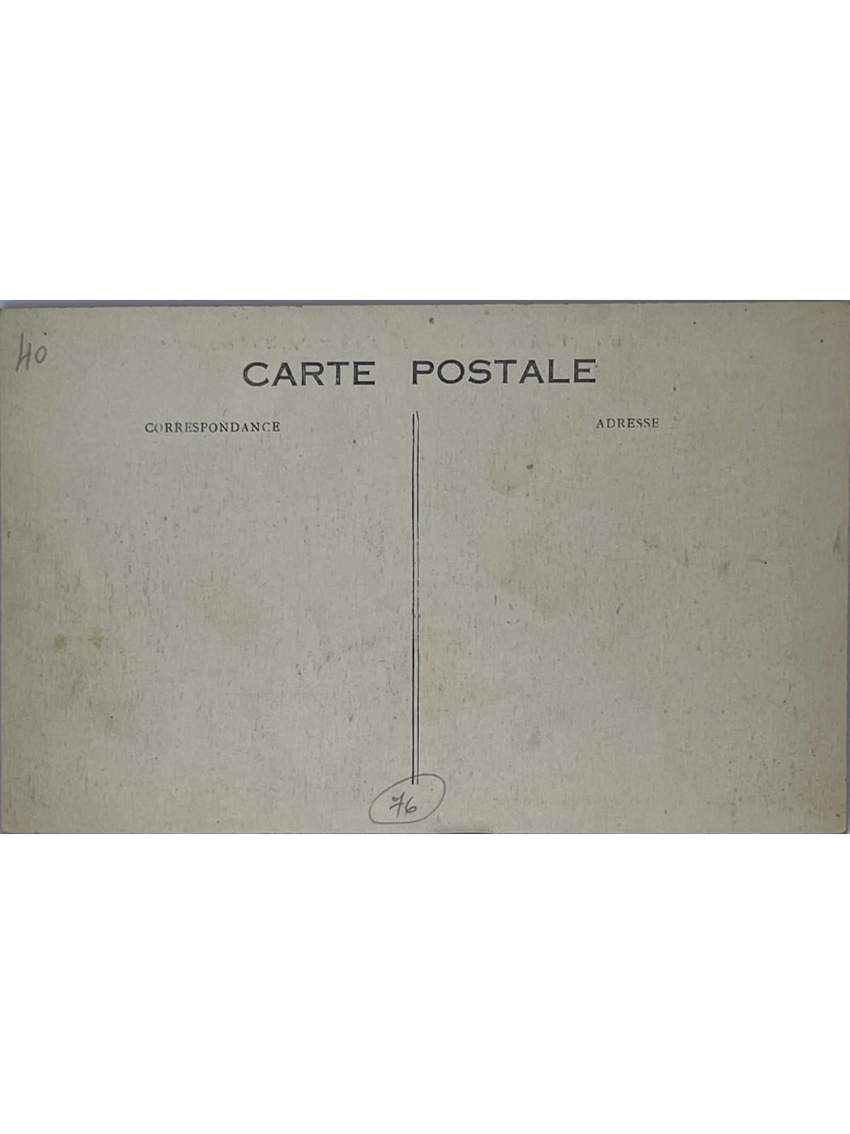 Verso de la carte postale