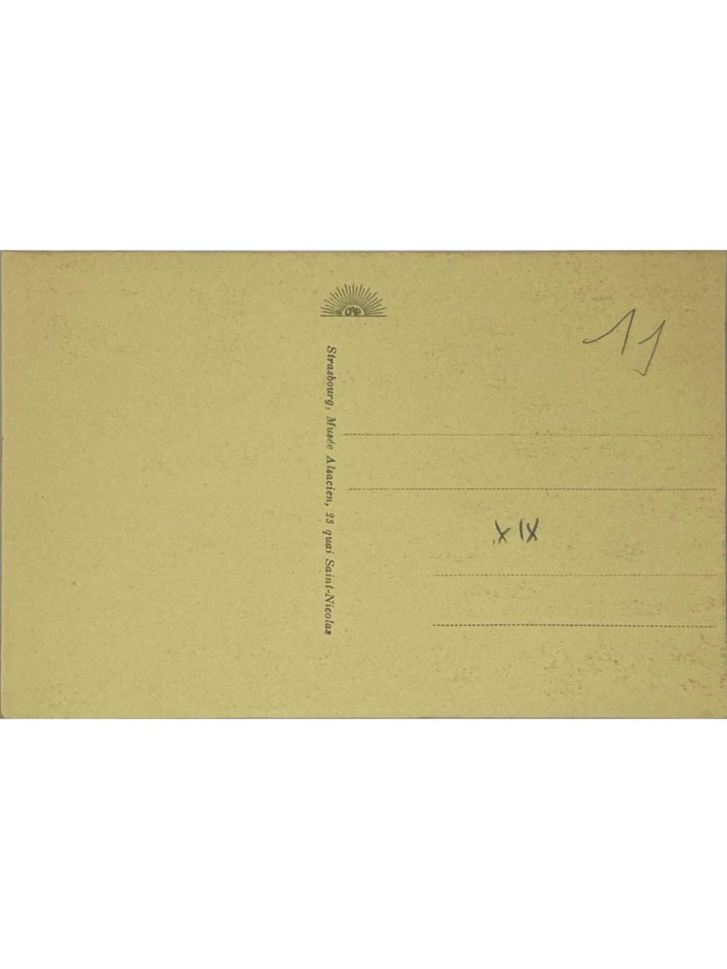 Verso de la carte postale