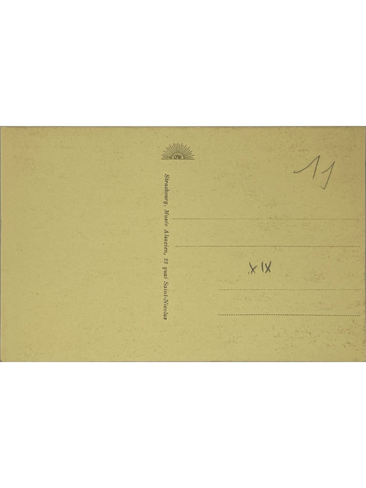 Verso de la carte postale