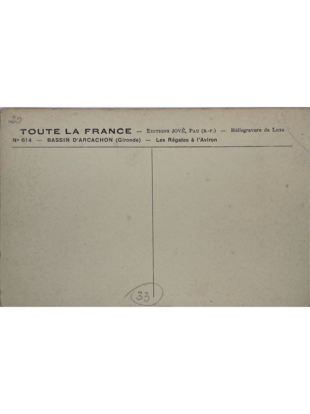Verso de la carte postale