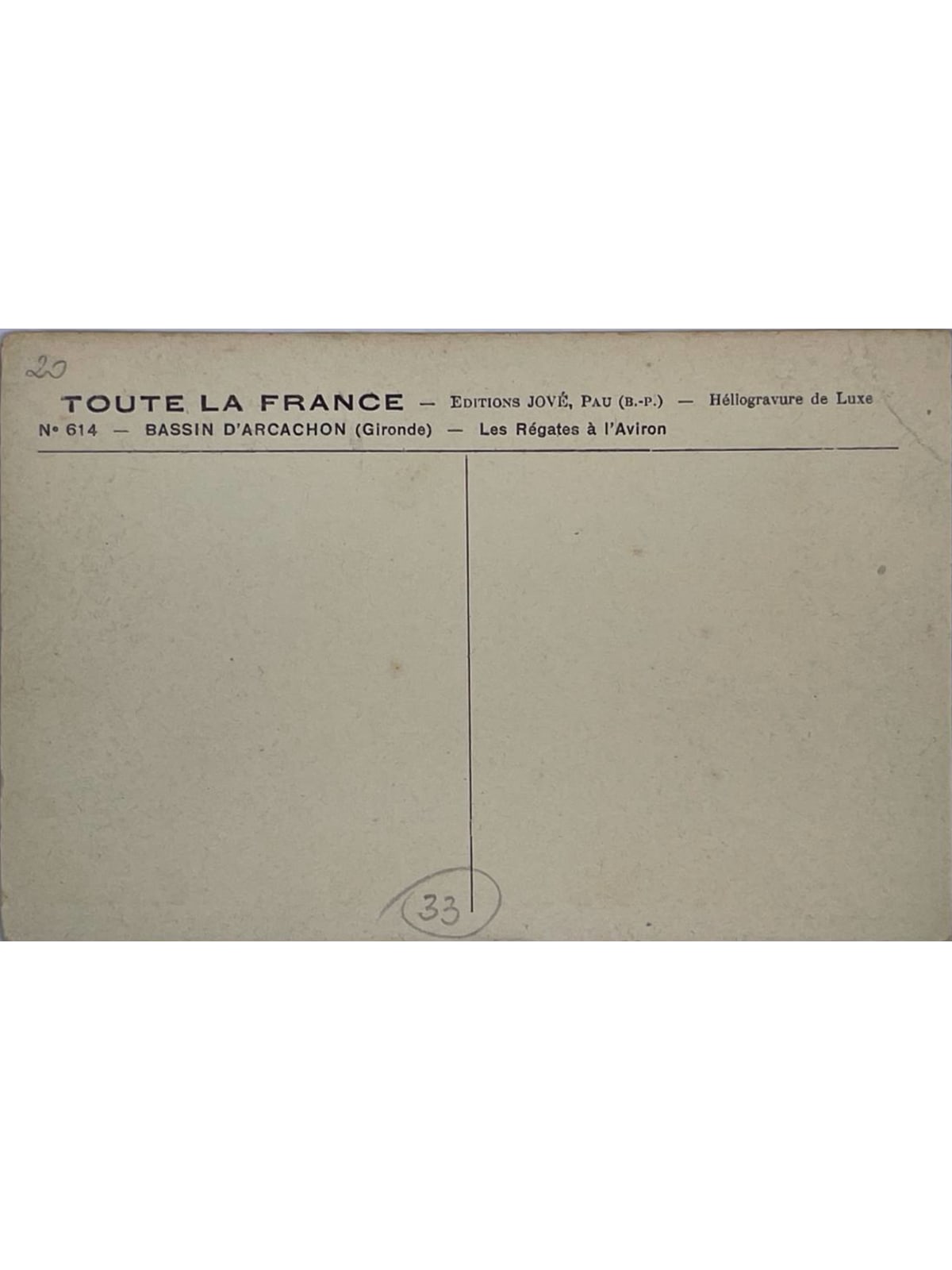 Verso de la carte postale