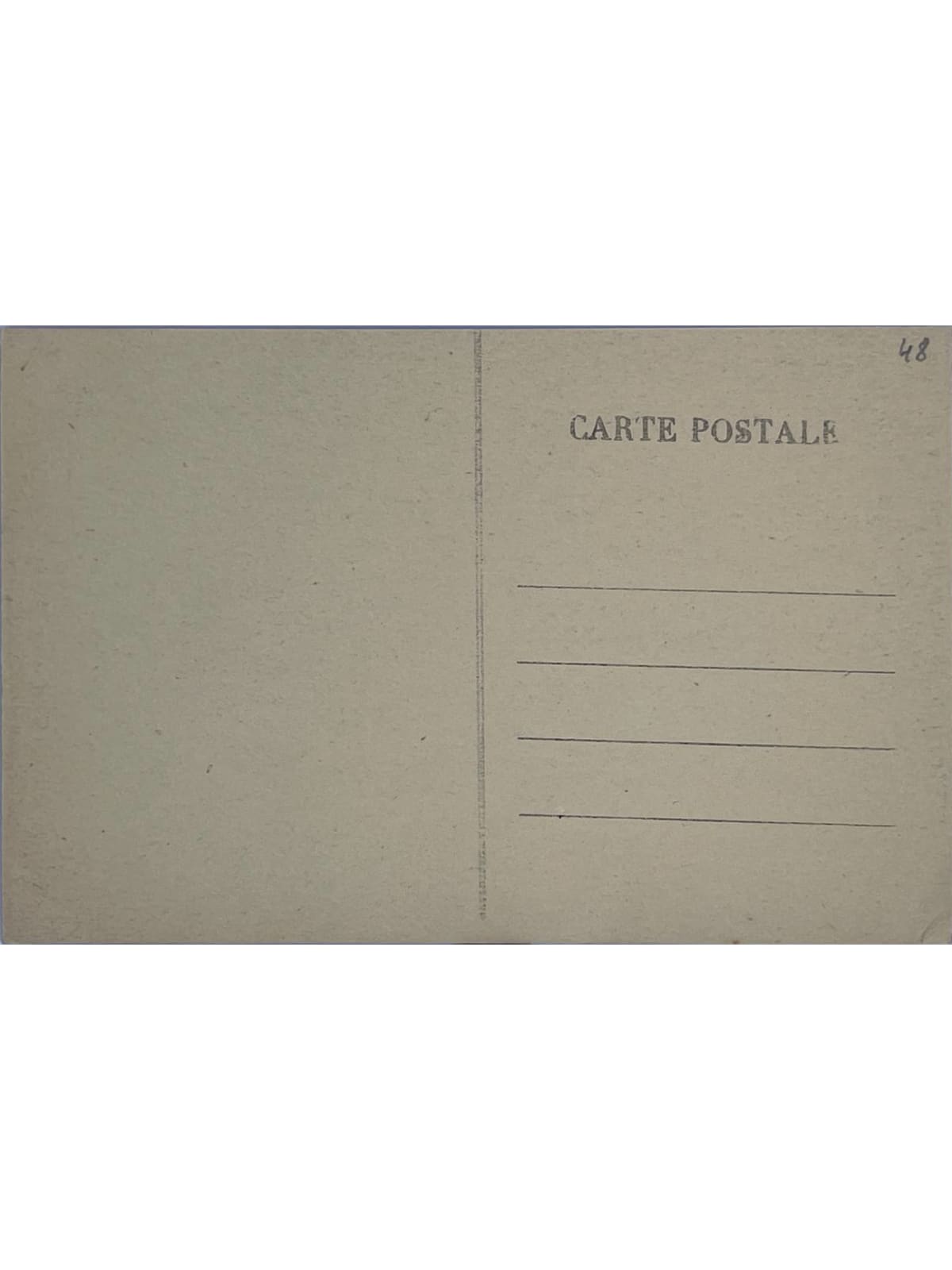 Verso de la carte postale