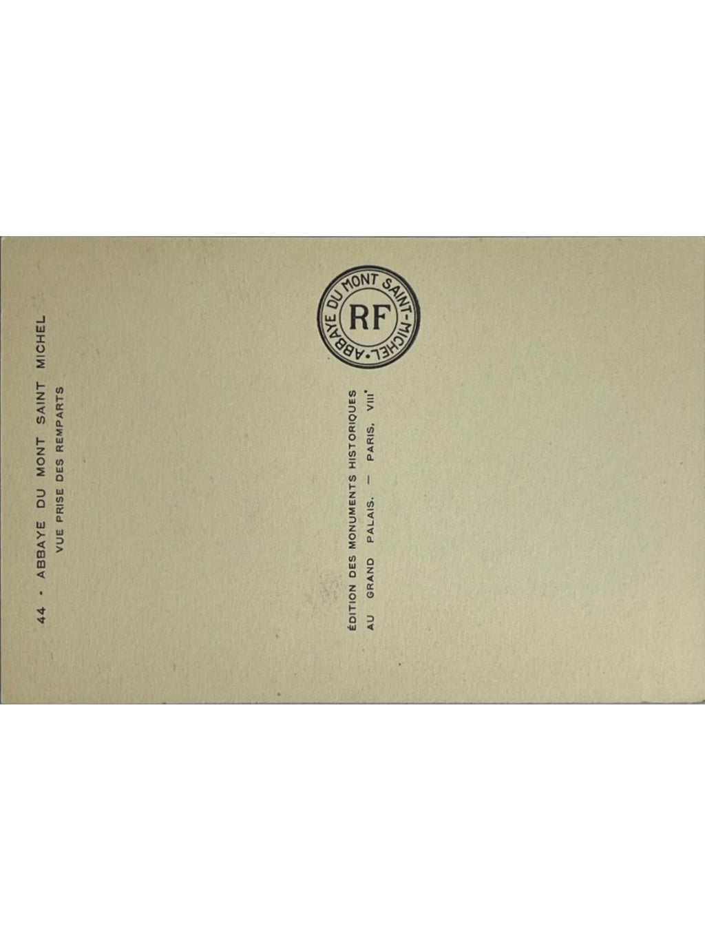 Verso de la carte postale