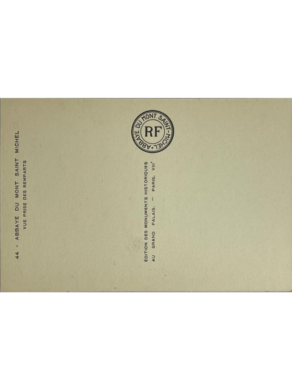 Verso de la carte postale