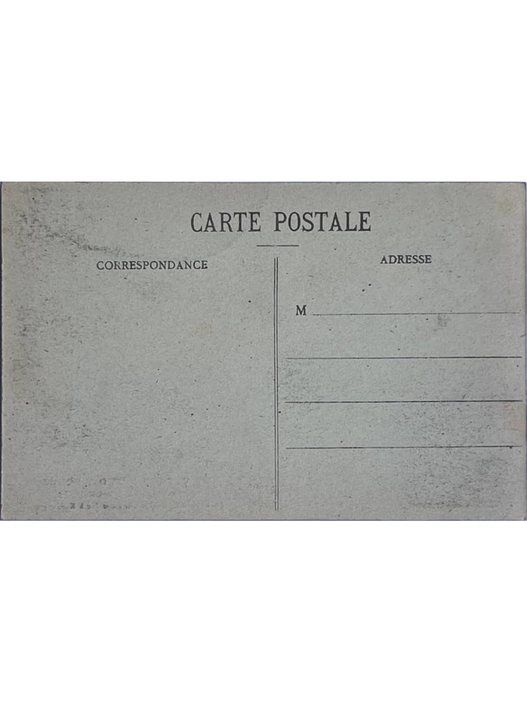 Verso de la carte postale