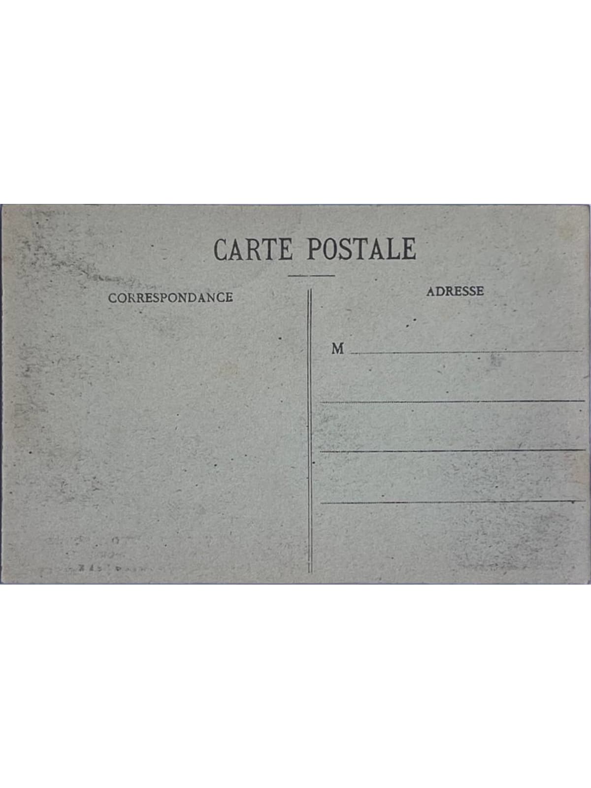 Verso de la carte postale