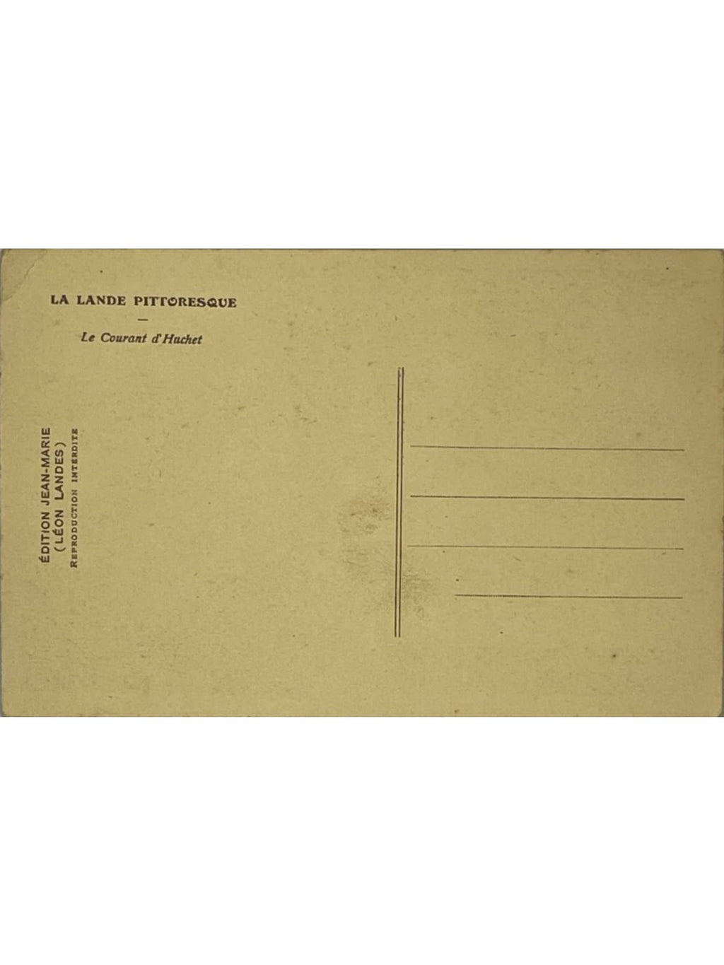 Verso de la carte postale