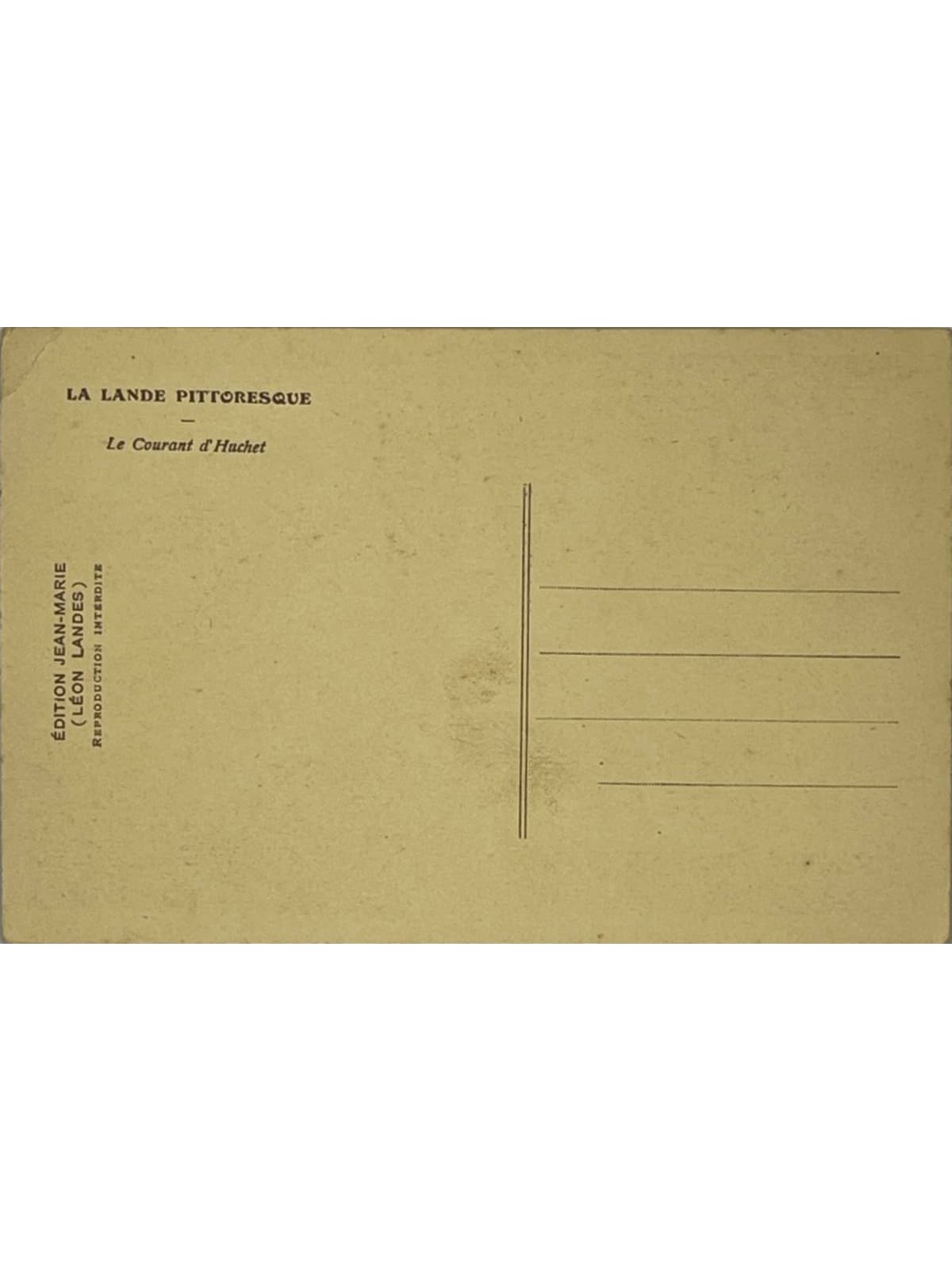 Verso de la carte postale