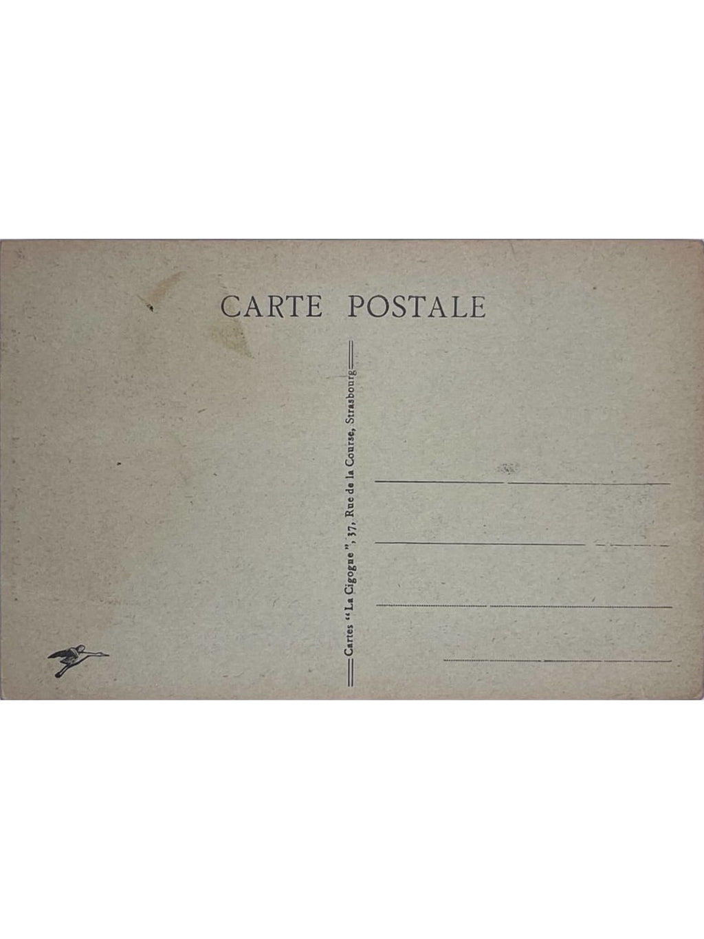 Verso de la carte postale
