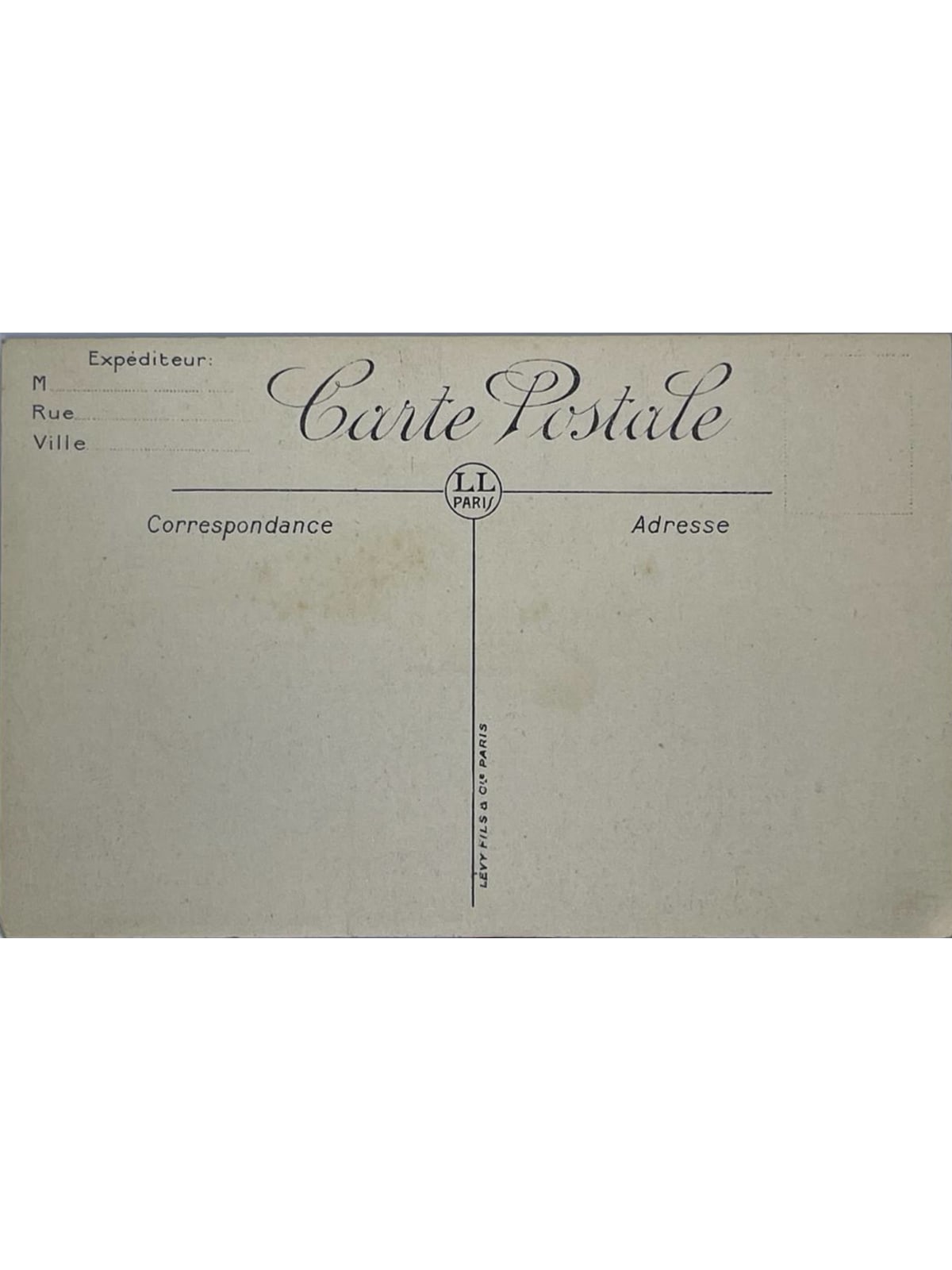 Verso de la carte postale