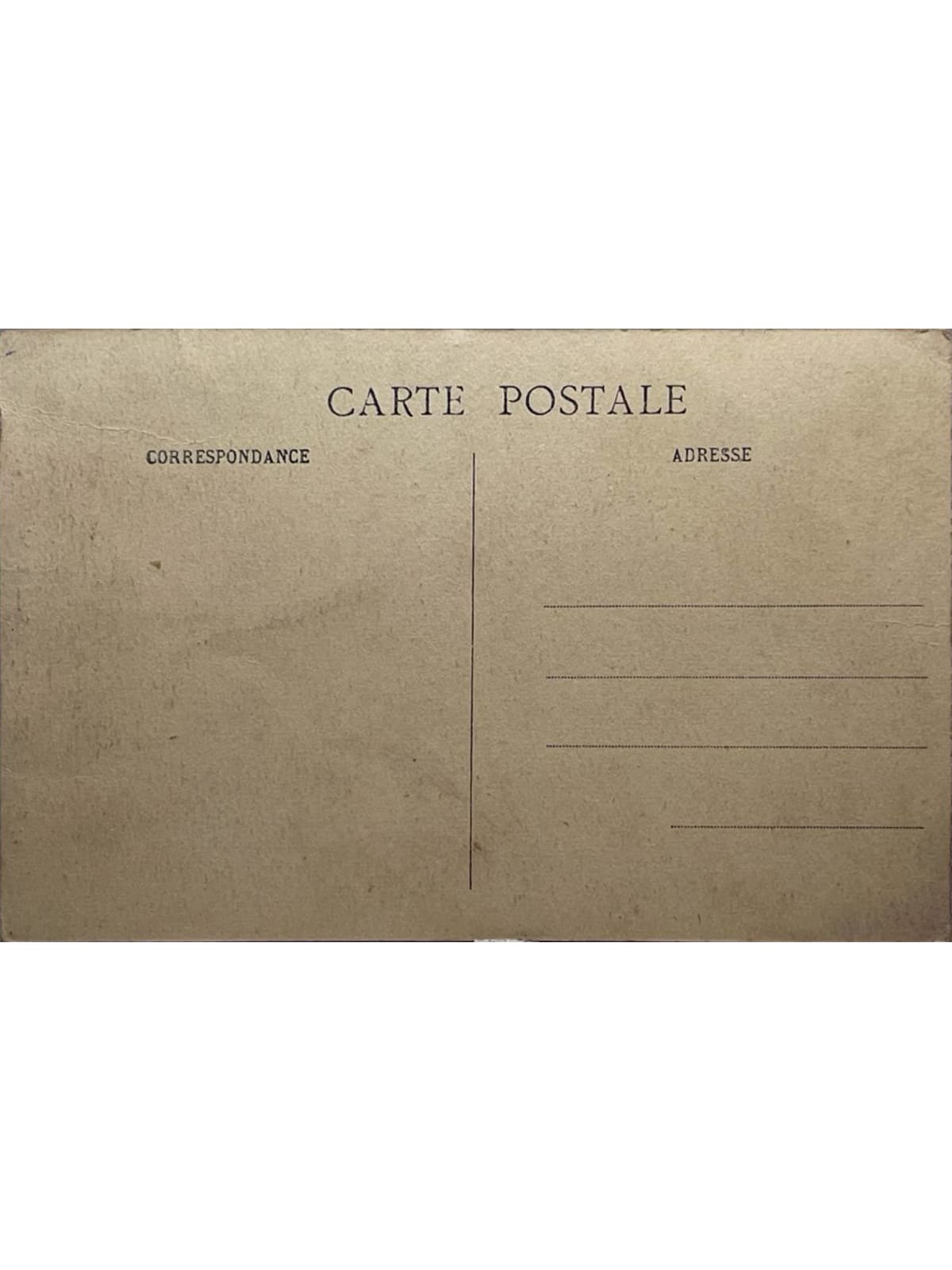 Verso de la carte postale