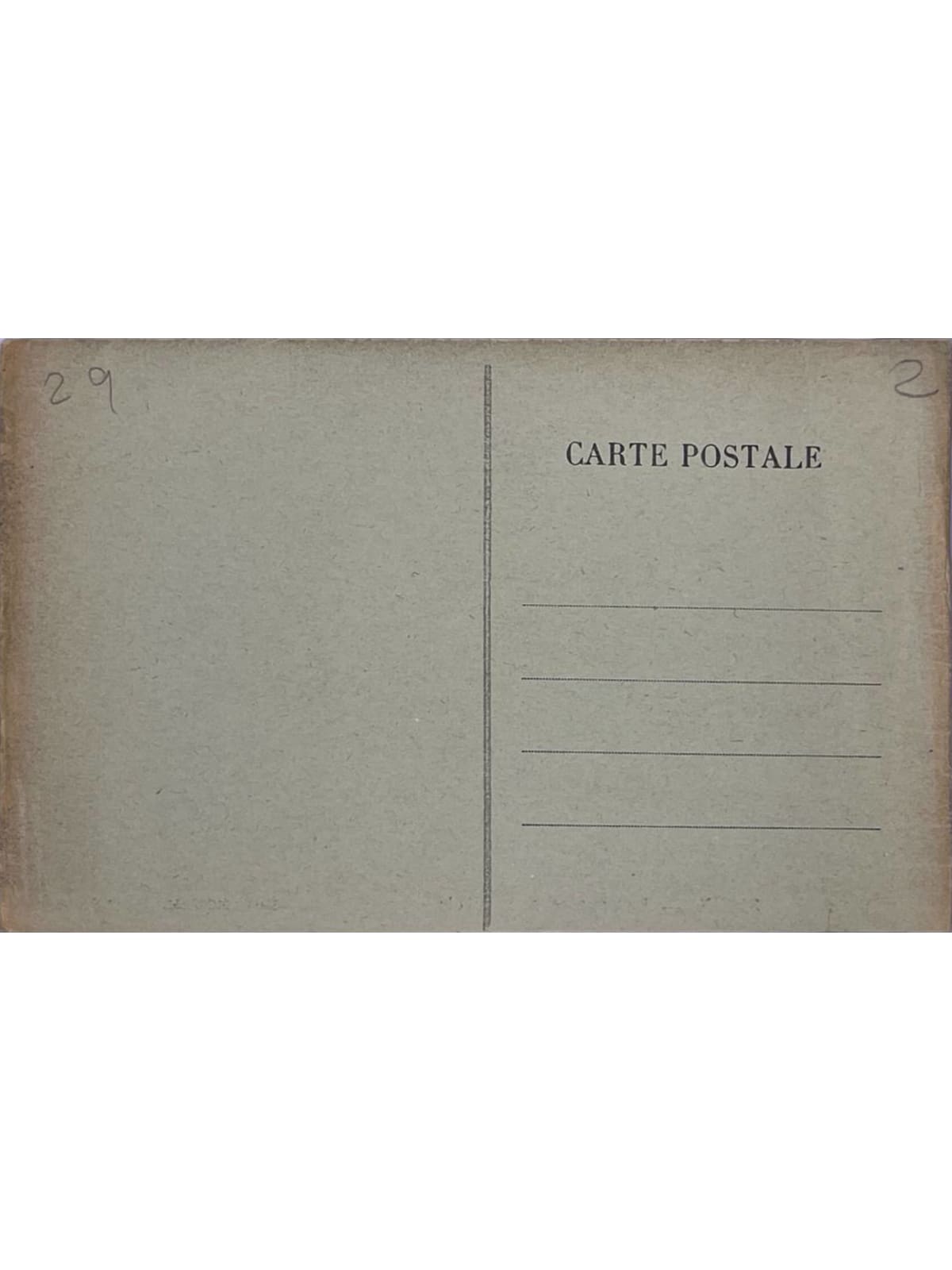 Verso de la carte postale
