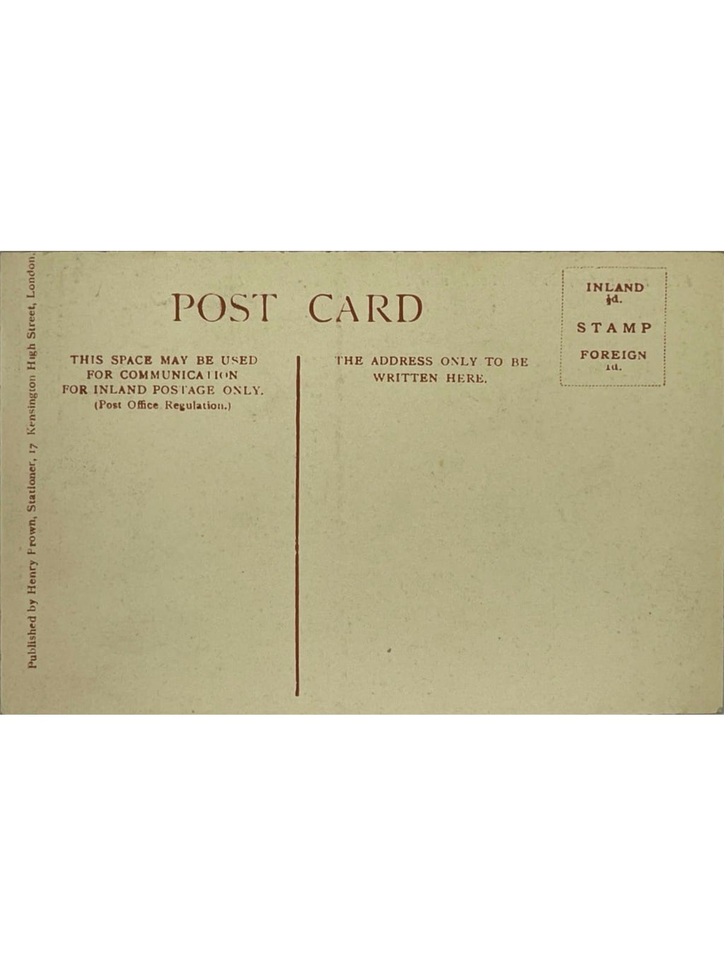 Verso de la carte postale